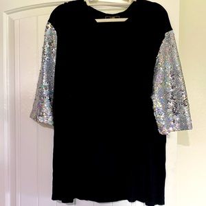 💥 Silver sequins sleeve shirt